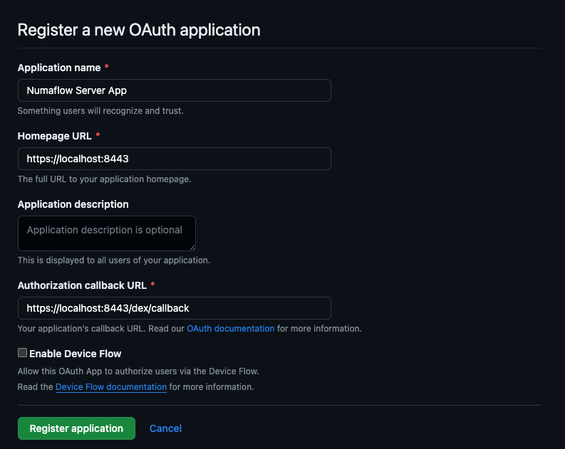 Register OAuth App