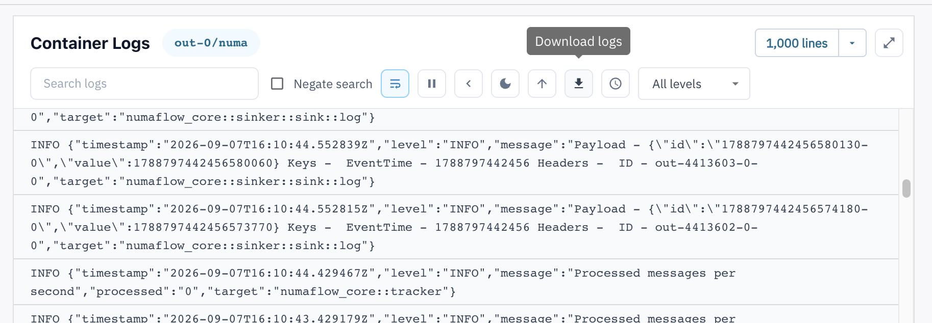 Download logs